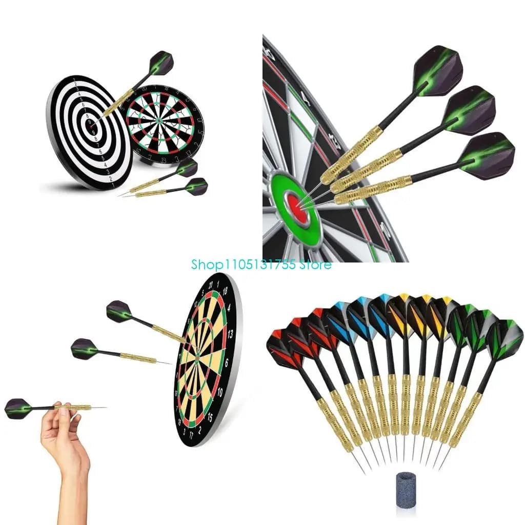 K0EF Set 12 freccette professionali con punta in metallo da 14 grammi, set freccette con punta in acciaio e asta in non da