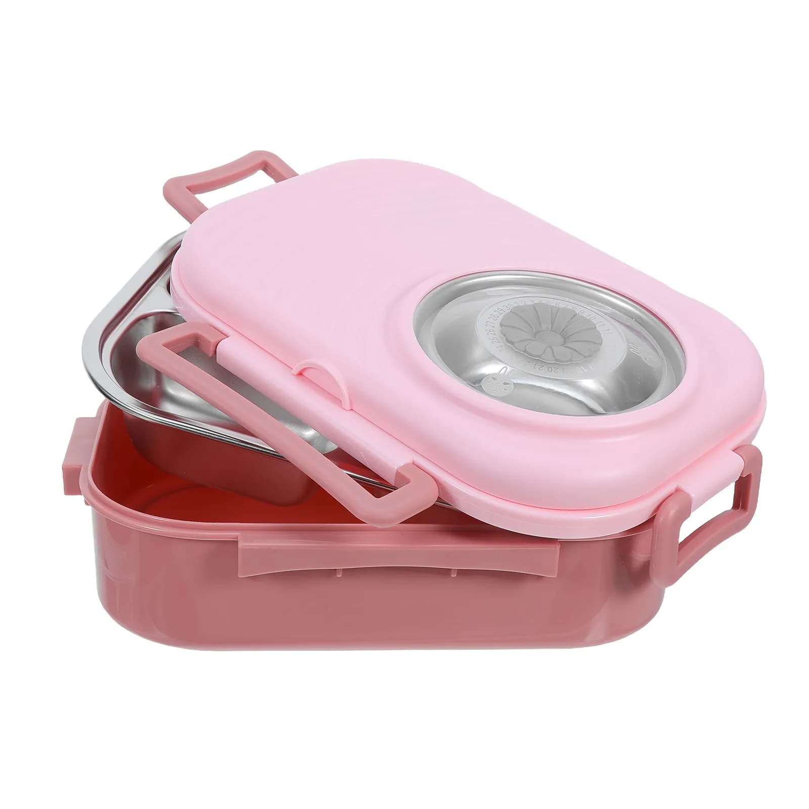 3 Compartment Stainless Steel Bento Lunch Box Portable Leakproof Meal Prep Container Travel Office Food Storage Box Soup Bowl