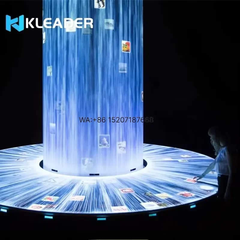 Wmwmnu LED Waterfall Screen Display Artificial Digital Waterfalls Curtains Background Wall for Interactive Museum