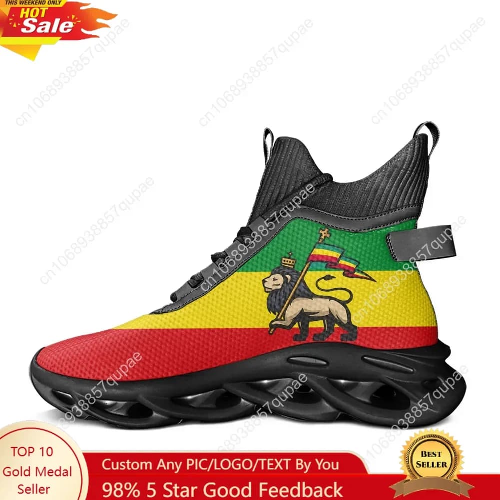 Reggae Rastafari Rasta Lion Of Judah Sneakers High Men's Shoes Teenagers casual sneakers light from mountaineering