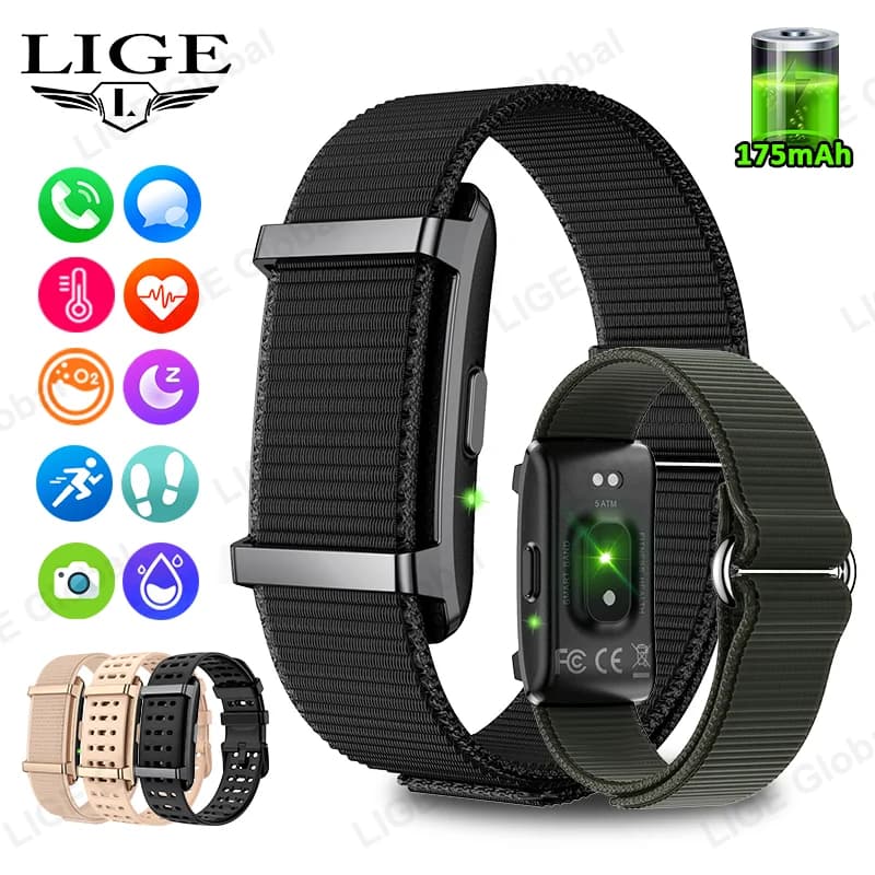 LIGE No Screen Fitness Smartwatch Call Reminder Men's Sport Thermometer HRV Heart Rate Step Counting Women Smart Bracelet 2025