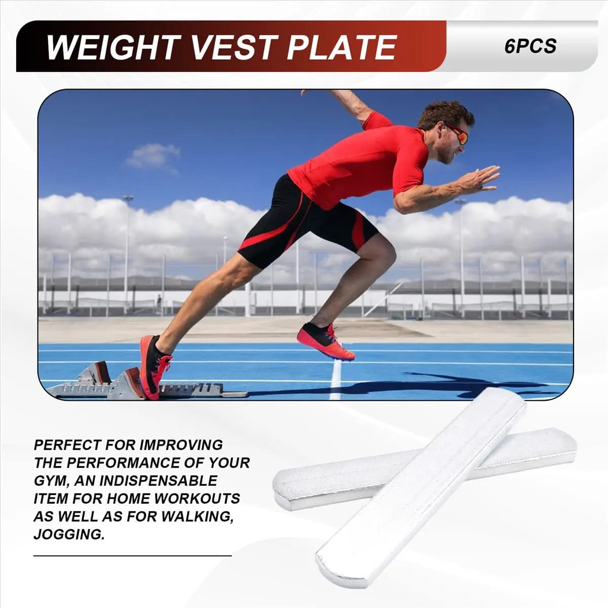 didyou 6 Pieces Weighted Vest Steel Plates Strength Training Plate for Exercise Fitness Training