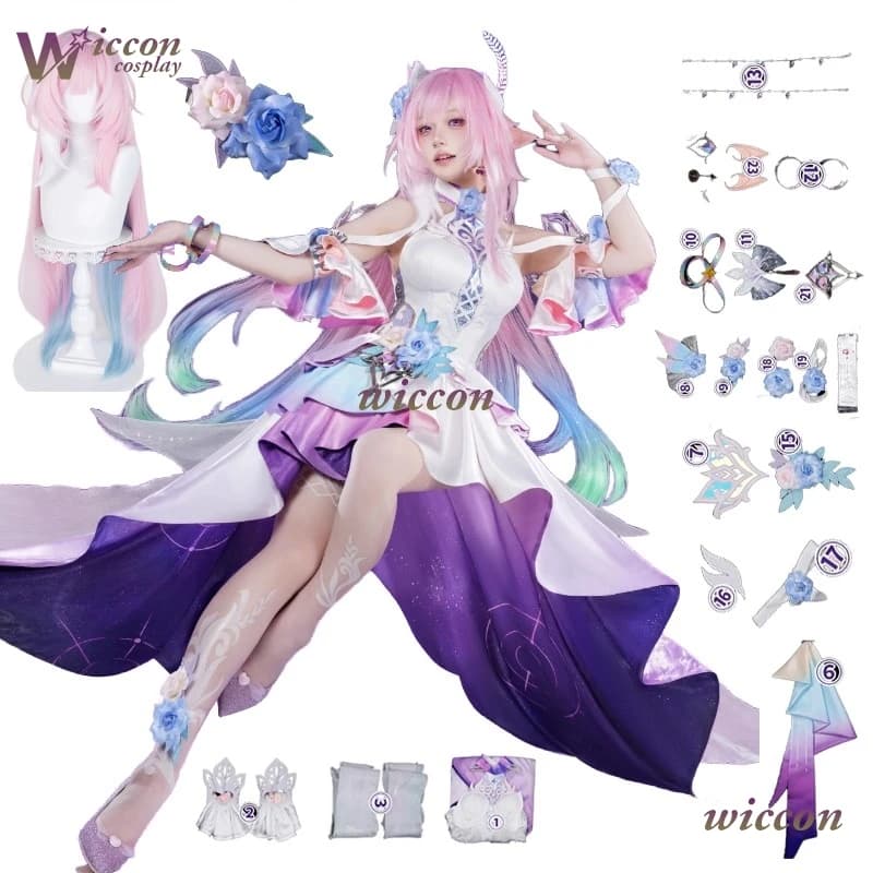 Game Honkai: Star Rail Cyrene Cosplay New Leather Wig Cyrene Cosplay Costume Cosplay Women's Dress Pink Woman Halloween Role Game