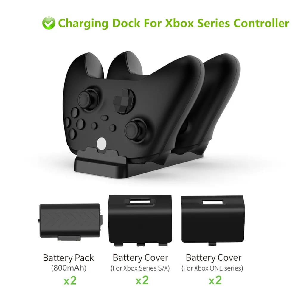 Doppio Dock di ricarica per Controller Wireless Xbox Series X/S batteria da 800mAh per accessori di gioco Xbox One S/X