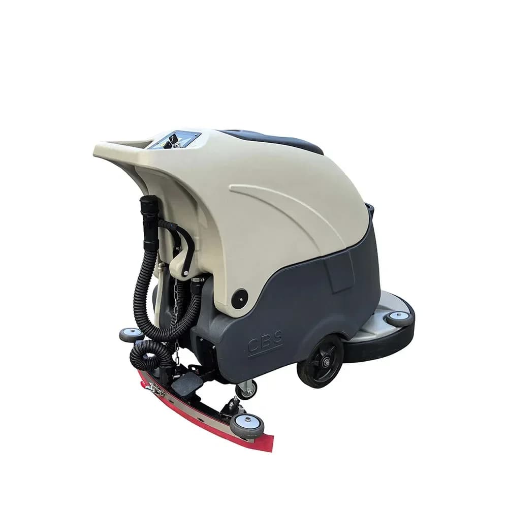 Fabbrica di apparecchiature per la pulizia Spazzatrice elettrica per passeggeri Robot da guida facile da usare Scrubbe per pavimenti con batteria da 105 Ah e spazzola da 550 W