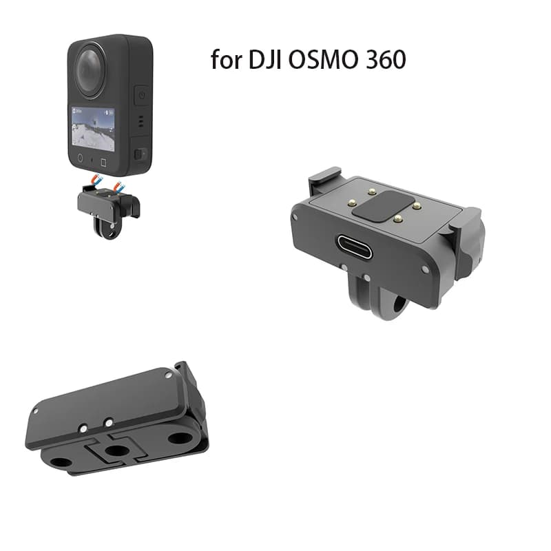 Base di ricarica per montaggio magnetico Staffa adattatore pieghevole a sgancio rapido per DJI OSMO 360 e per Action 5 pro/4 Supporto rapido per fotocamera