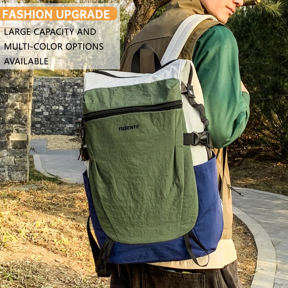 Zaino da Escursionismo, Zaino Leggero, Borsa da Viaggio Impermeabile per Studenti Universitari, Zaino da Campeggio, Zaino Sottile per Donne