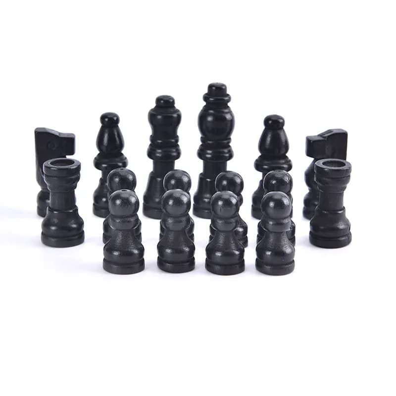 32 pezzi di scacchi in legno scacchiera completa Set di scacchi con parole internazionali accessori per l'intrattenimento di pezzi di scacchi