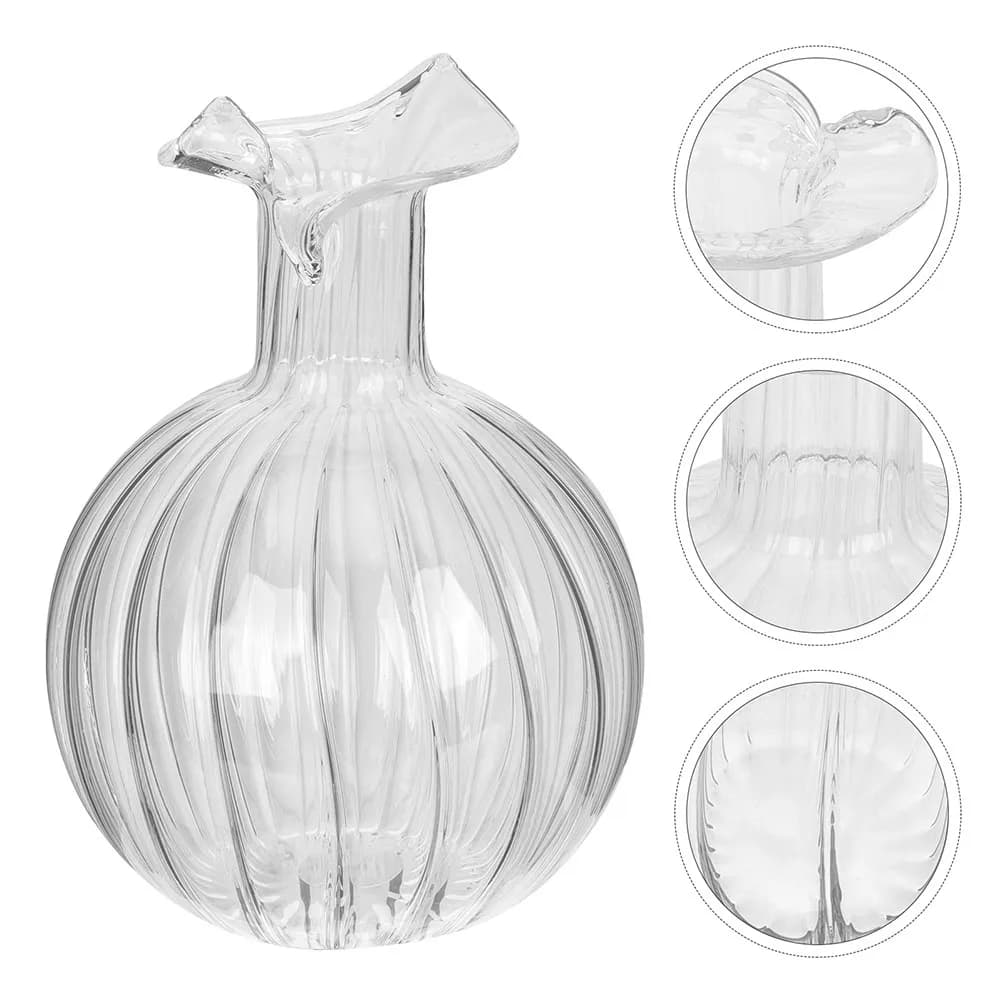 2 Pezzi Vaso in Vetro Cristallino a Forma di Melagrana, Design Unico a Frutta, Fioriera Trasparente per Giacinti, Fiori Secchi, Centrotavola Matrimonio