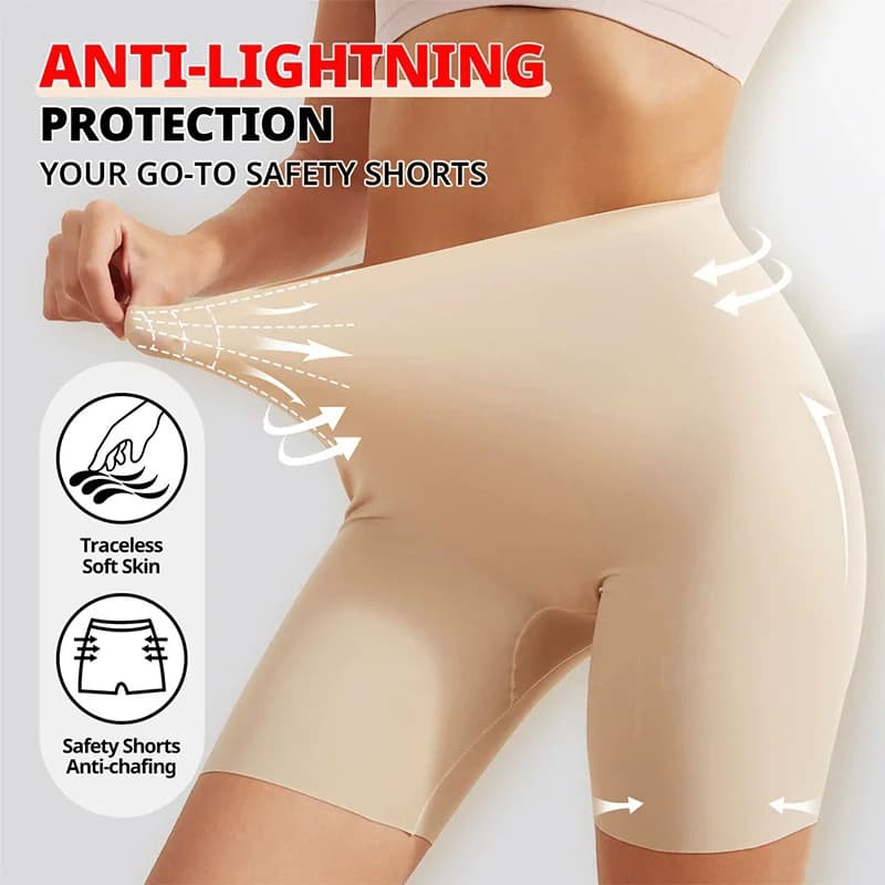 Women's High-Life Safety Shorts Boxer Anti-Squeezing Intimo Protective Shorts Under the Dress Cycling Pants