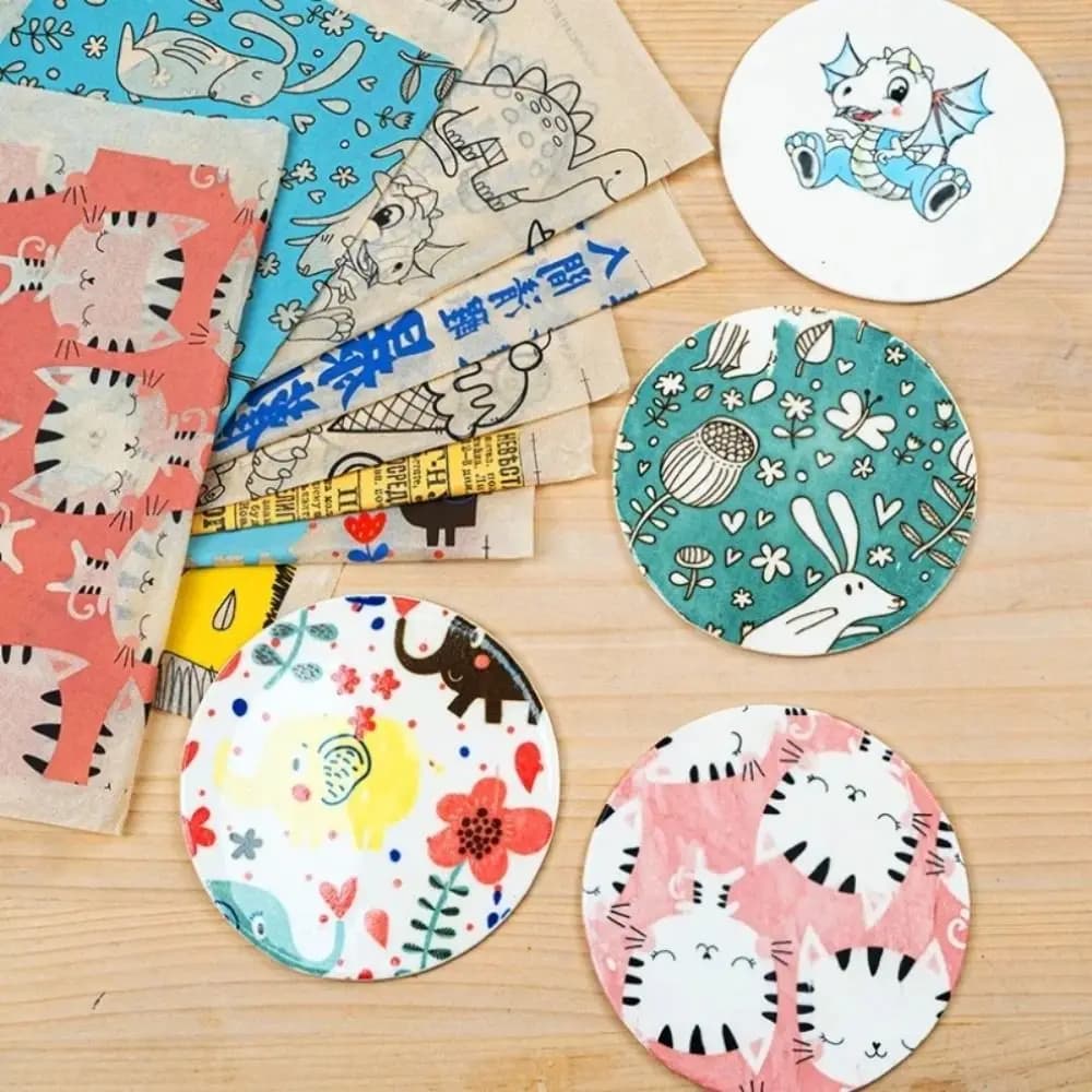 Floral Paper Pottery Clay Transfer Paper Colored Flower Cartoon Underglaze Decal Paper Animal Line Draft DIY Ceramic Paper
