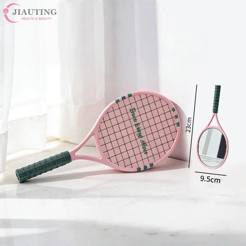 Specchio da Trucco Portatile Ispirato a Racchetta da Tennis per Esigenze Cosmetiche Femminili SPA e Salone