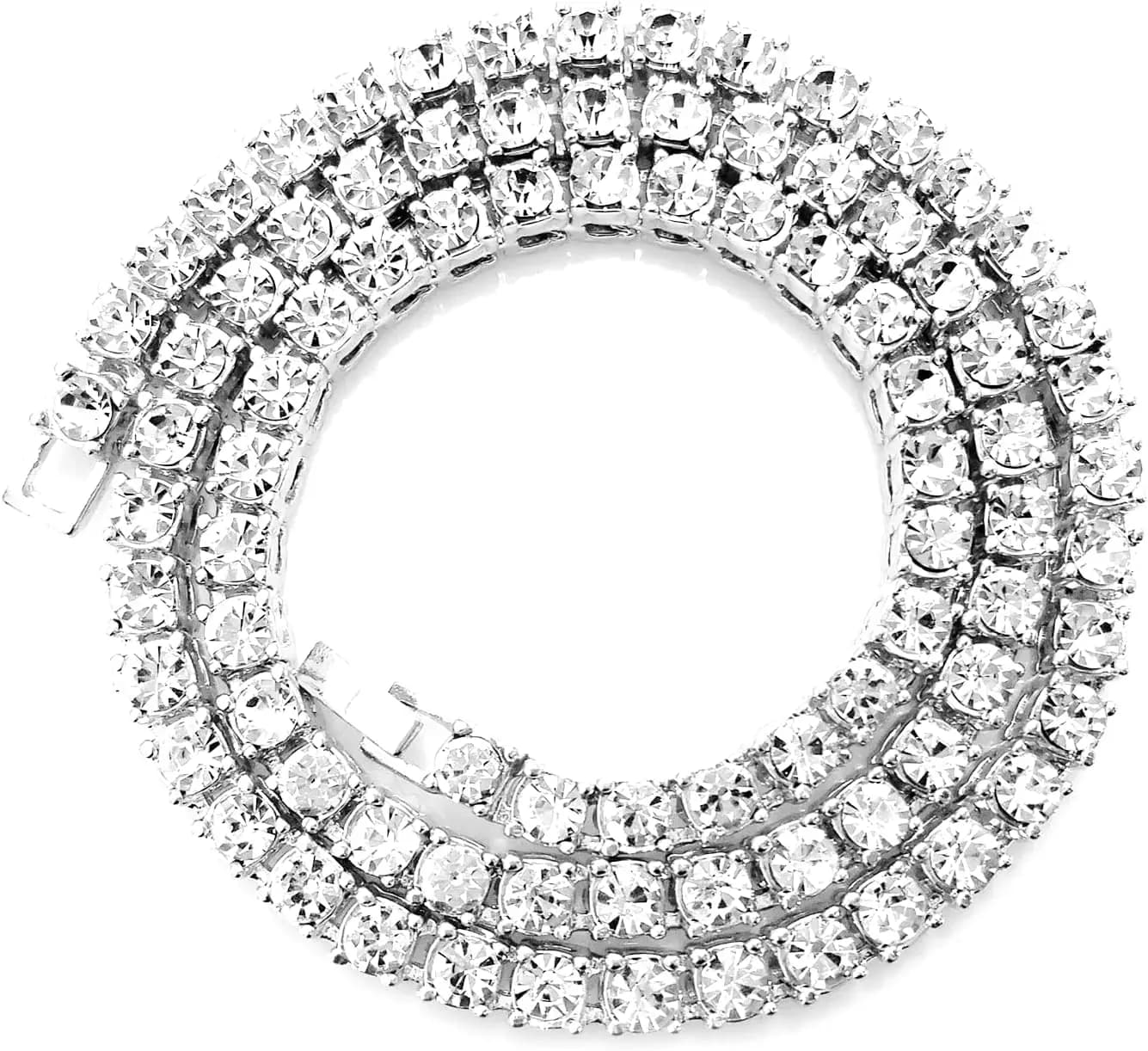 Collana Tennis Iced Out con Diamanti Oro e Argento HH BLING EMPIRE per Uomo e Donna, Collane Tennis con Strass per Donna e Ragazza