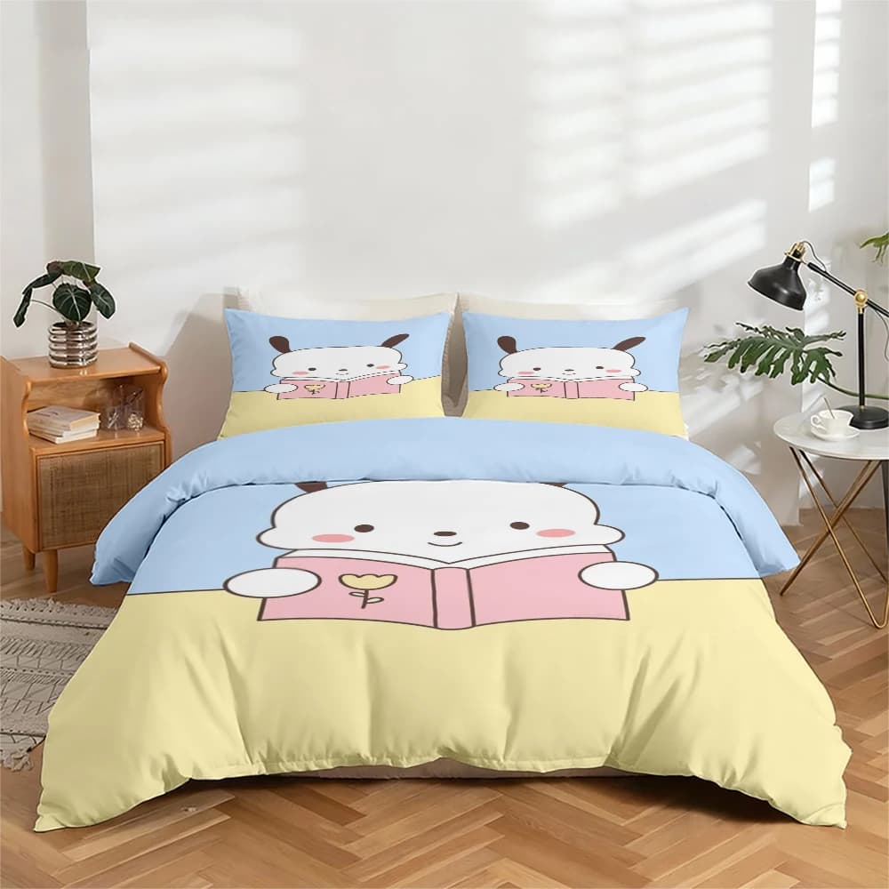 Set di biancheria da letto con stampa digitale ad alta definizione in 3 pezzi, set copripiumino con motivo a cartoni animati a tema animali, set copripiumino con motivo floreale grande, include 1 copripiumino + 2 federe, adatto per camera da letto, camera degli ospiti, decorazione domestica, copripiumino + federa in fibra di poliestere, biancheria da letto ultra morbida, tessuto spesso, adatto a tutte le stagioni, lavabile in lavatrice