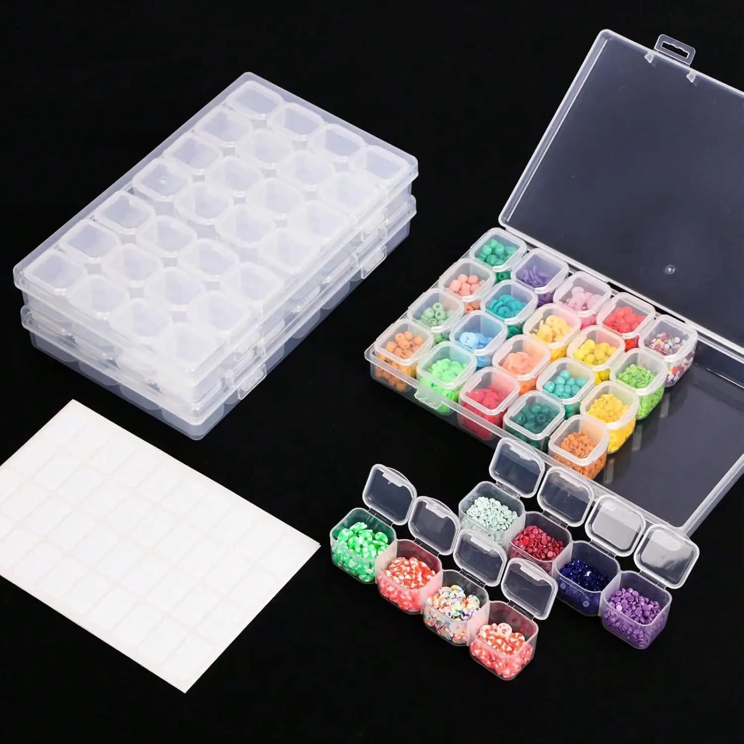 2 Pcs 28-Cell Travel Moisture-Proof Medicine Box, Portable For Daily Storage, Outdoor Trips And Office Use, Office Medication Storage, Daily Medicine Storage, Travel Pill Container, Also For Diamond Embroidery, Nails polish, Jewelry Storage