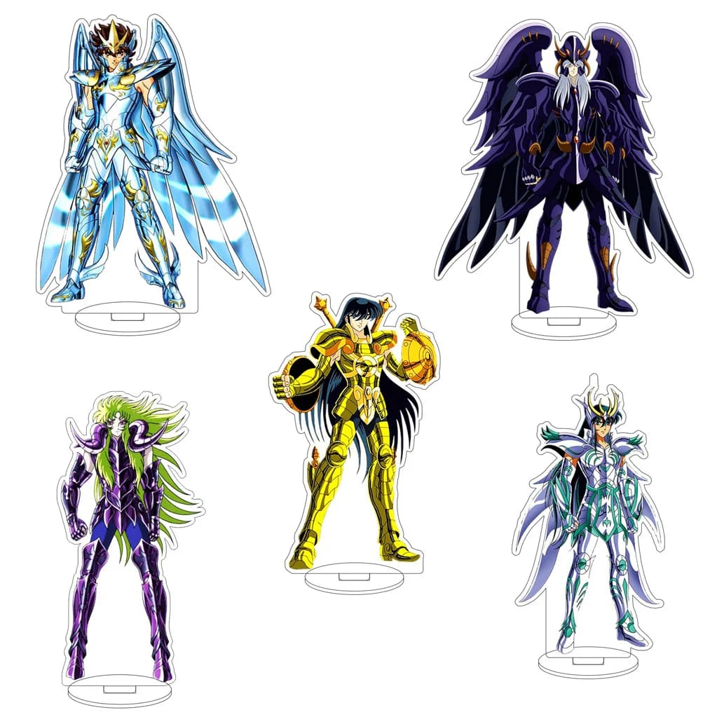 16CM Anime Saint Seiya Rugonis Arubafika Athena Seiya El Cid Degel Sisyphe Cos Acrylic Figure Stand Ornaments Exquisite Gifts