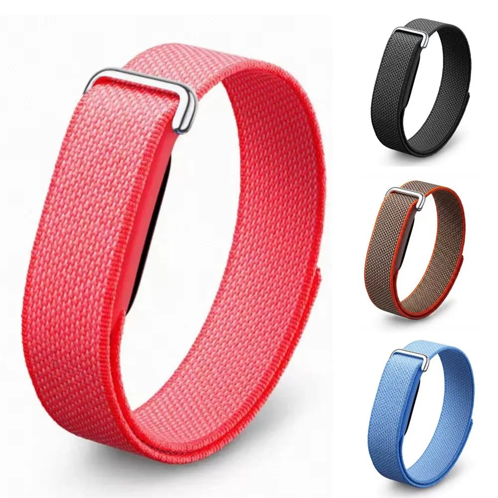 Woven Nylon Strap for Google Fitbit Air Adjustable Velcro Hook and Loop Breathable Watchband Replacement