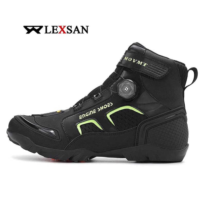 Lexsan Motorcycle Boots Men Leather Motos Breathable Anti Slip Wear-resistant Riders Boots Motorbike Racing Ankle Length Shoes