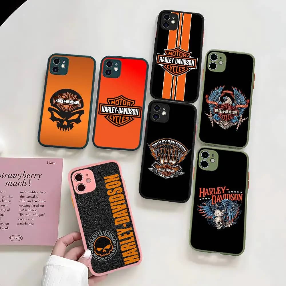 Cool H-Harley Car d-Davidson For Silicone Matte Phone Case For iPhone 16 Pro Max 15 14 13 12 11 X XS MAX