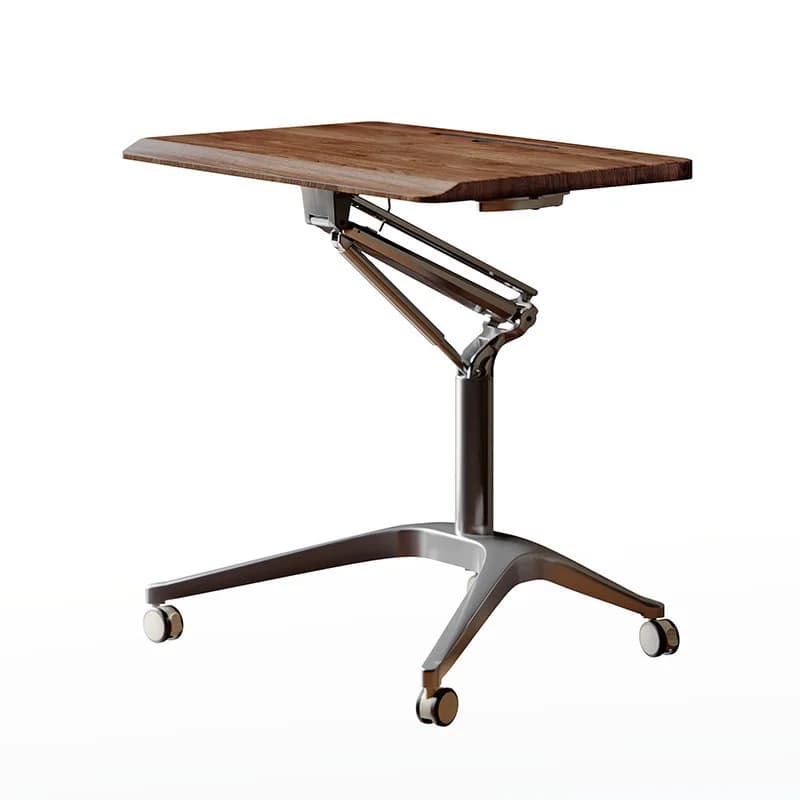 Pneumatic Mobile Standing Desk Height Adjustable Laptop Workstation with Lock Wheels