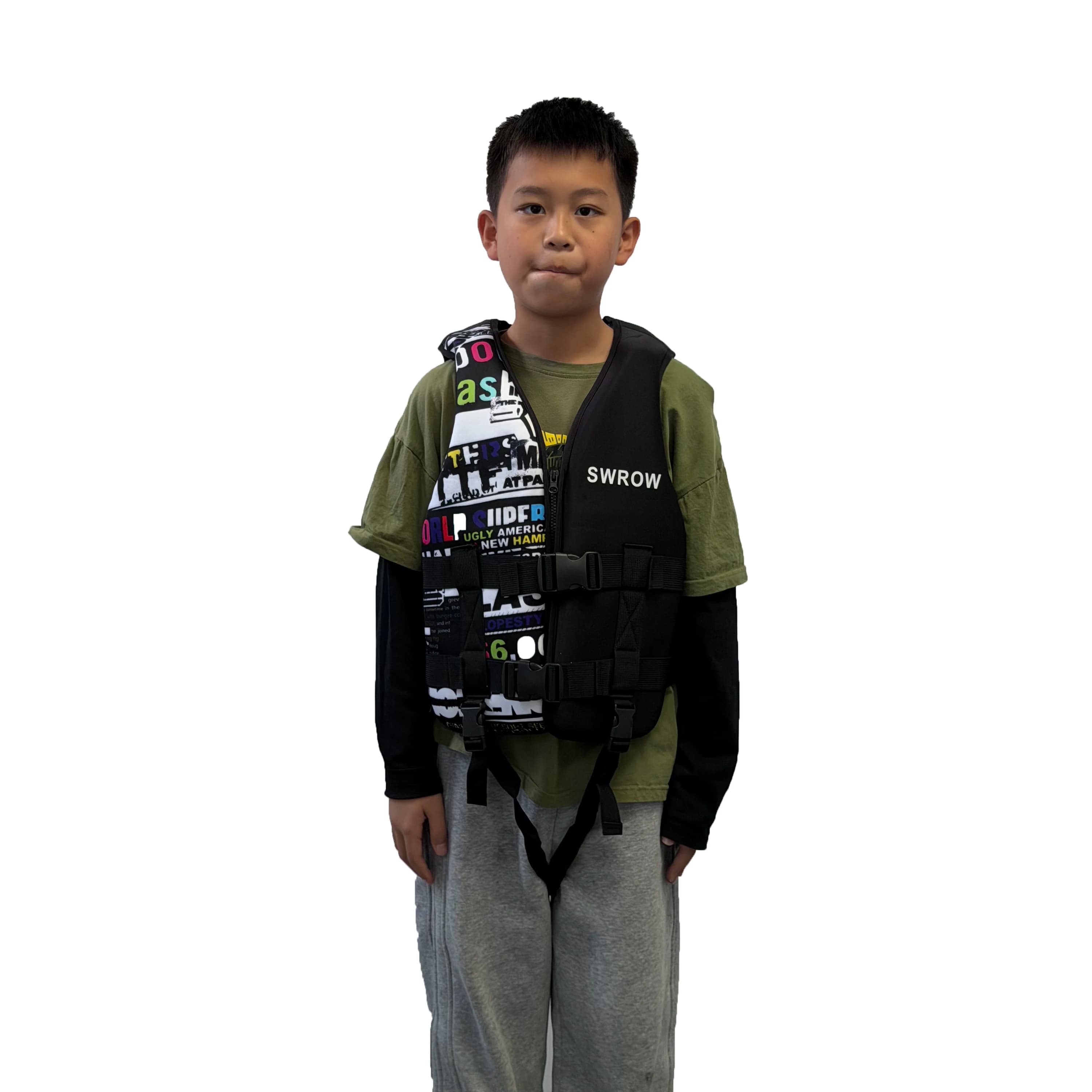 Giubbotto di salvataggio in neoprene per bambini, giubbotto galleggiante per pesca, sci nautico, tuta di sopravvivenza, giubbotto di salvataggio per sport acquatici, per nuoto e pesca