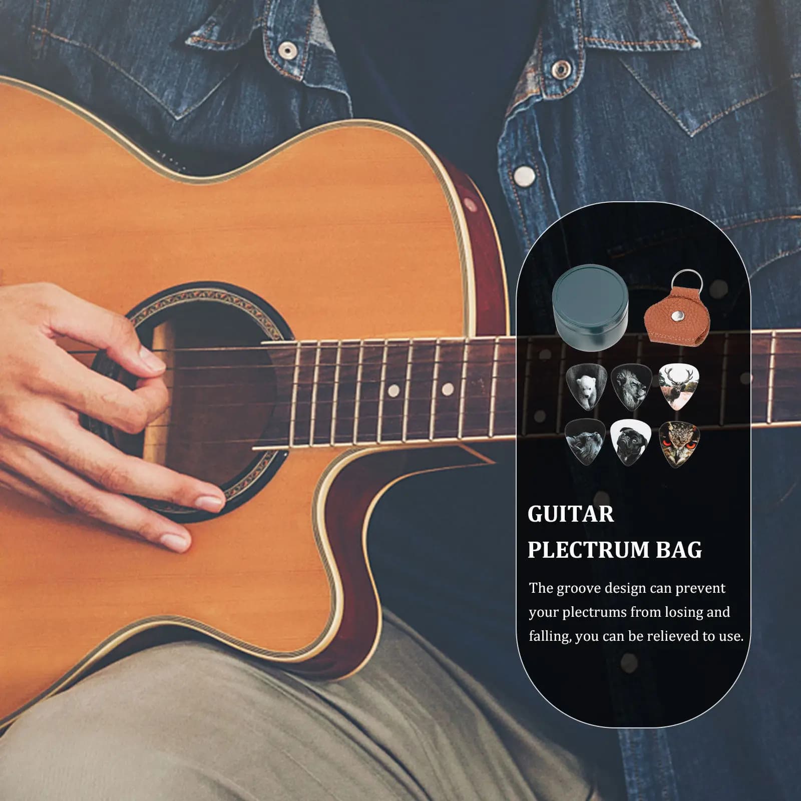 Pratici plettri per chitarra in celluloid, di dimensioni medie, leggeri e resistenti, professionali, per chitarre folk ed elettriche.