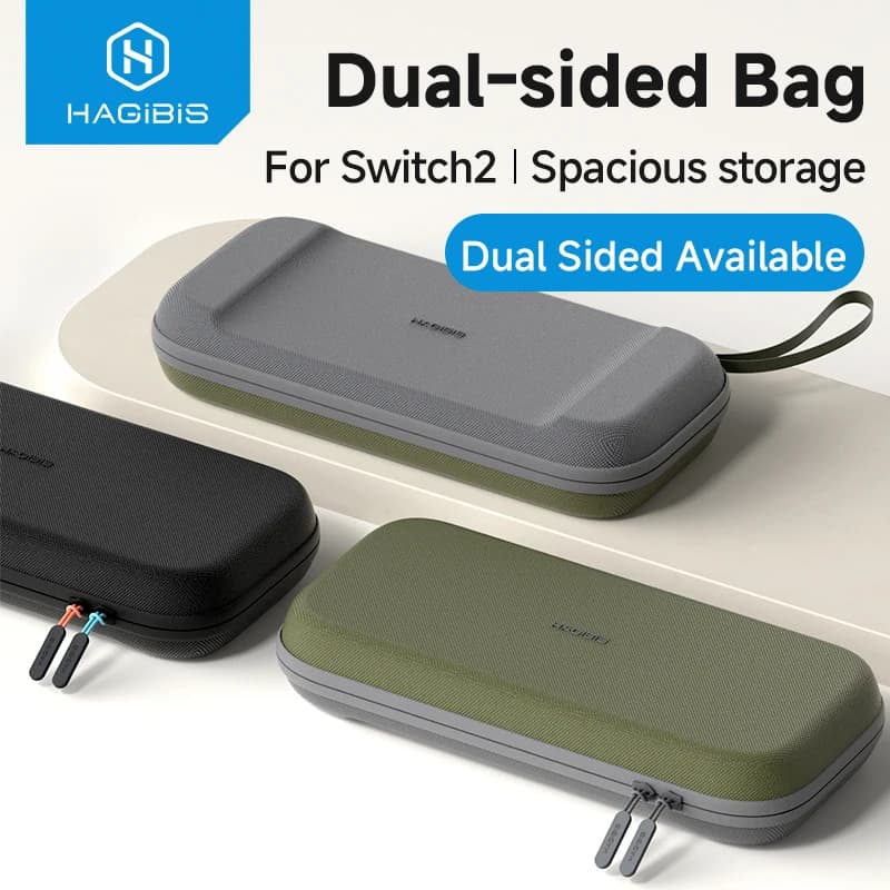 Hagibis Custodia da trasporto per Nintendo Switch 2 Custodia da viaggio portatile con guscio rigido Borsa bifacciale per accessori NS10 cartucce di gioco