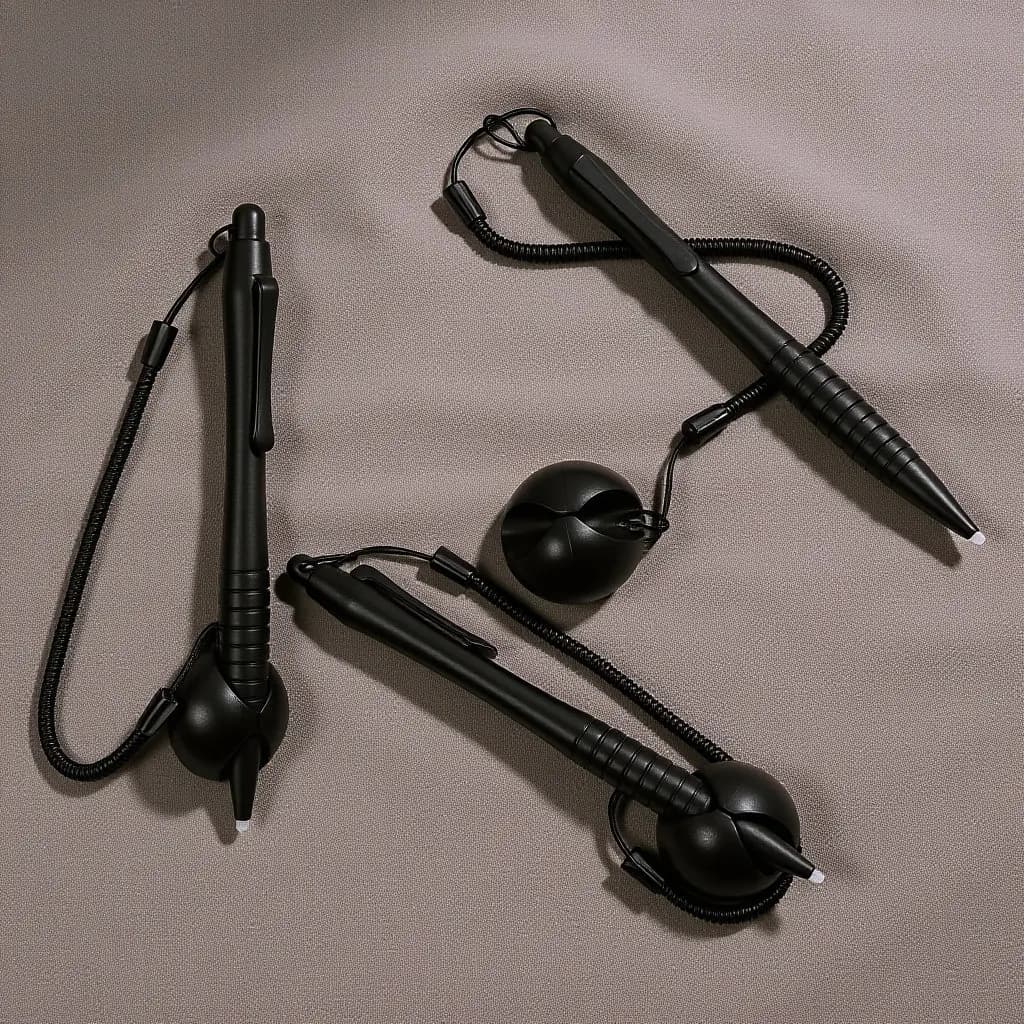 Set di 3 Penne Stilo Resistenti per Schermi Touch, Punta Rigida, Corda a Molla, Base Antiscivolo, Anti-Smarrimento, per Disegno e Scrittura su Tablet