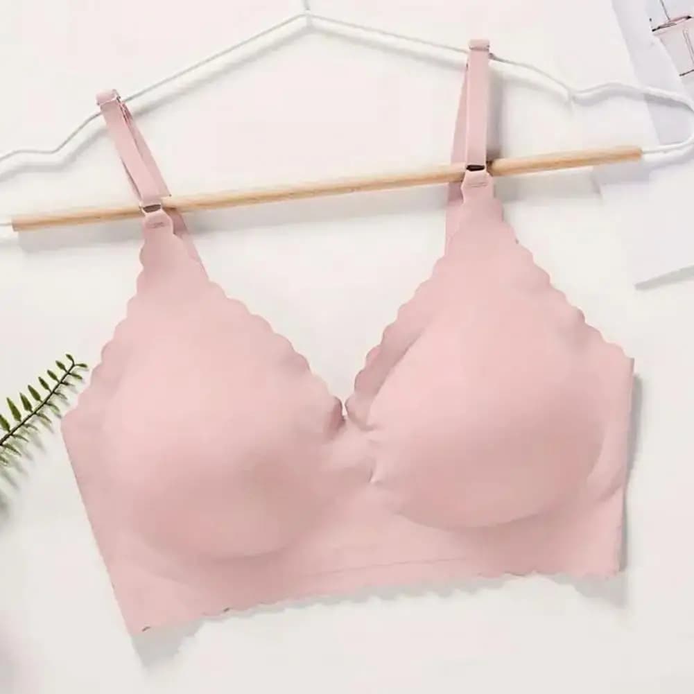 Reggiseno da donna senza ferretto, coppa 3/4, in seta ghiaccio sottile, per uso quotidiano, anti-cedimento, effetto push-up, assorbe il sudore, imbottito, sportivo