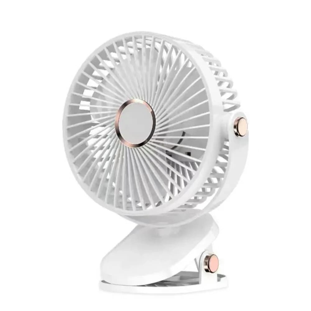Ventilatore da scrivania USB compatto con clip - Silenzioso, portatile e ricaricabile per ufficio, dormitorio, passeggino e uso domestico - Piccolo regolabile