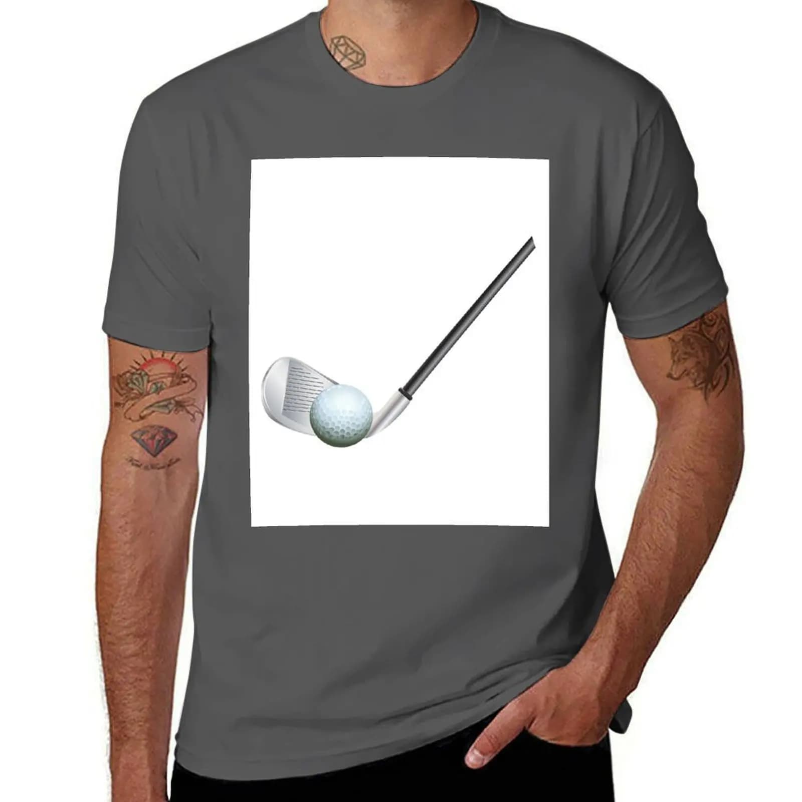 T-shirt Stick Ball and Golf Plus Size in tinta unita