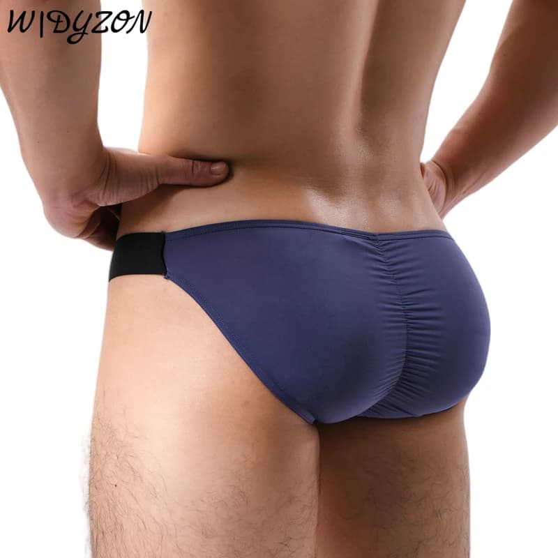 Mens Sexy Underwear Men Ice Silk Butt-lifting Briefs Underpants U Pouch Quick Dry Wide Belt Hombre Slip Cuecas Sissy Panties