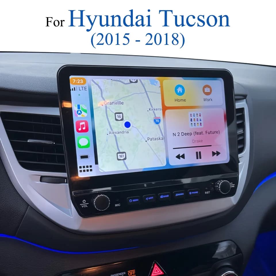For Hyundai Tucson ix35 2015 2016 2017 2018 Android 14 Automatic Navigation GPS Monitor Multimedia DVD Ribbon Recorder DVD RDS
