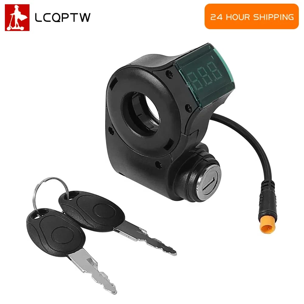 For Kugoo M4 for Kukirin G2 Pro Electric Scooter 3Pin Digital Voltage Display Ignition Key Switch Lock Handlebar Power Lock Part