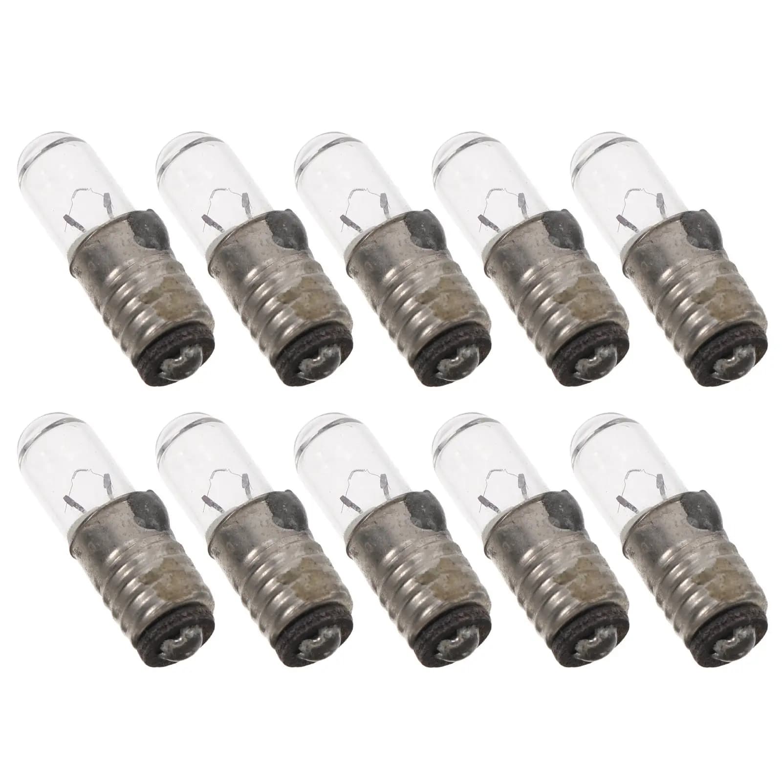 10 lampadine mini E5 da 2,5 V con base a vite per lampada da microscopio, strumenti di precisione, piccole lampadine a risparmio energetico per uso sperimentale