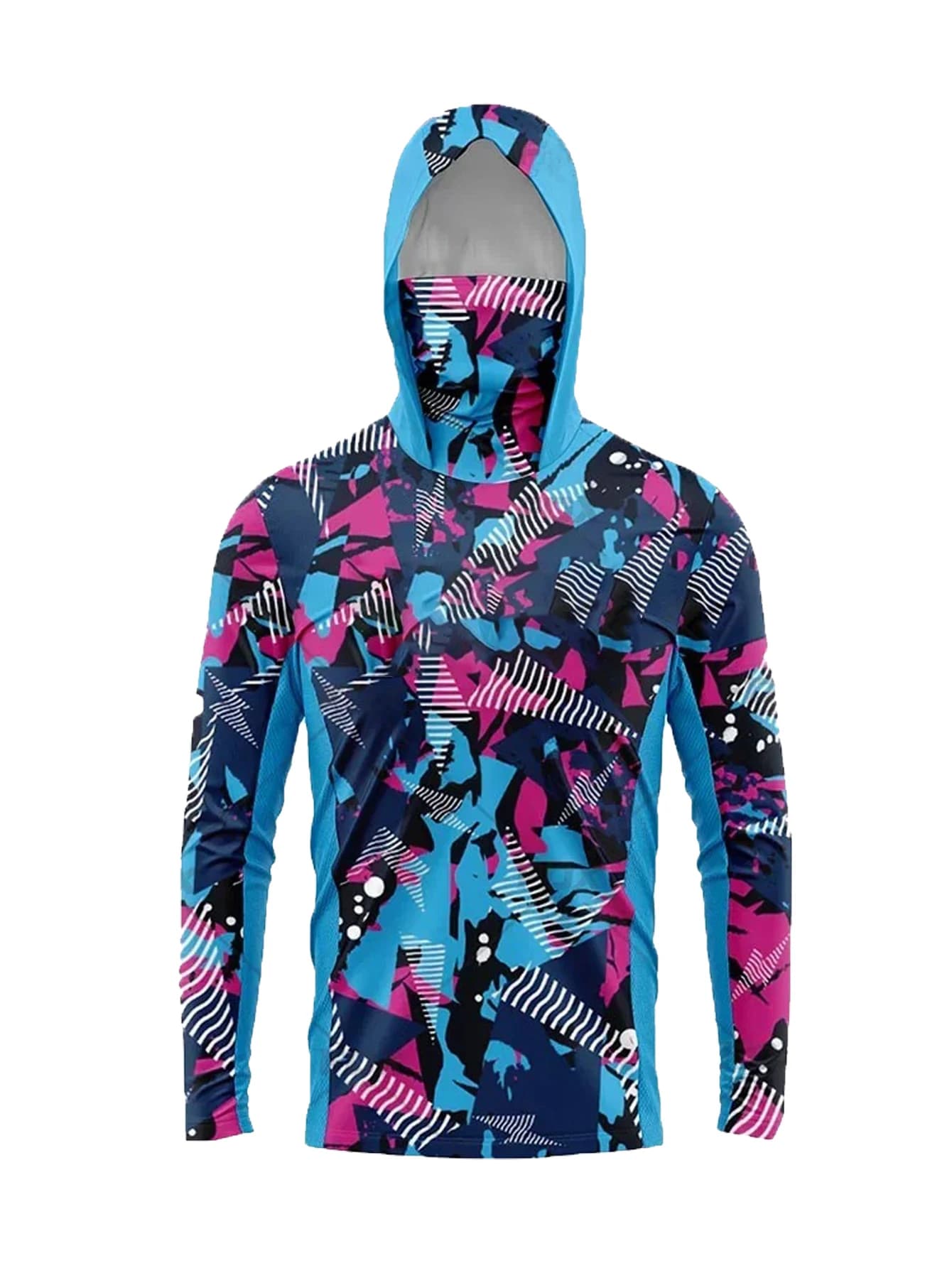 Maglie da pesca da uomo a maniche lunghe, top da spiaggia, abbigliamento UV per esterni, giacca con cappuccio traspirante, felpe da pesca con maschera