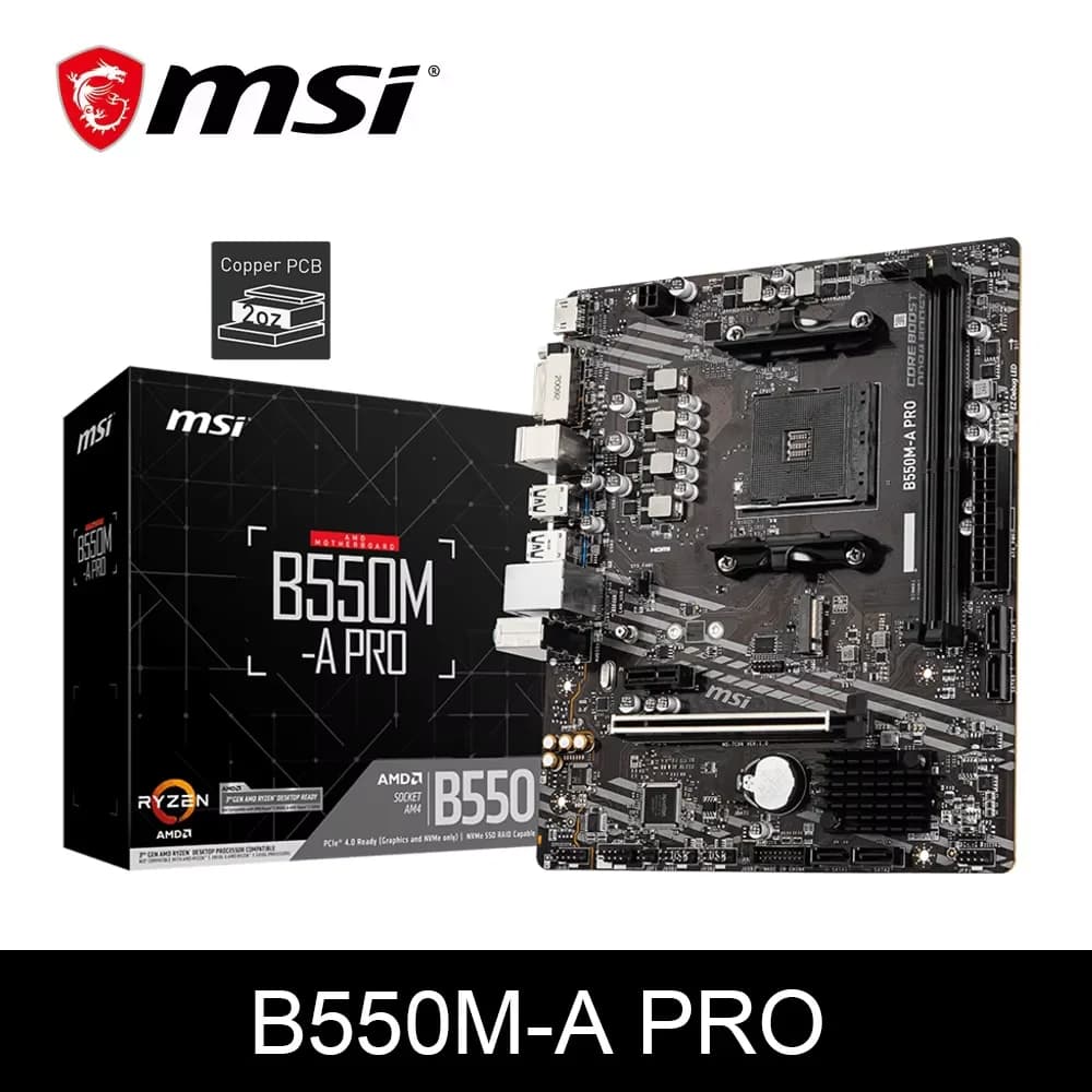 Scheda madre da gioco MSI B550M-A PRO AMD AM4 DDR4 M.2 Supporta la scheda madre del computer desktop serie Ryzen CPU R3 R5 R7 5000 e 3000