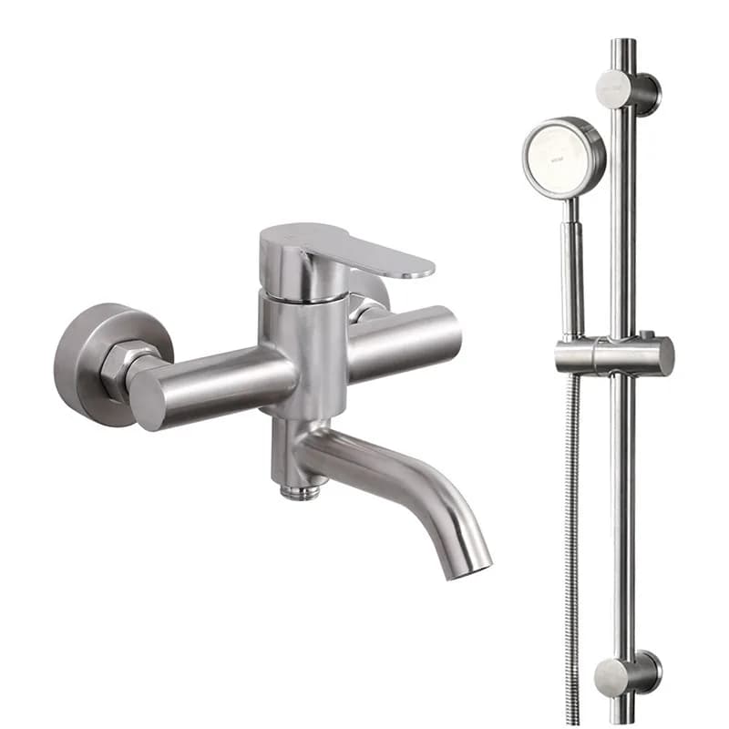 Miscelatore doccia triplo a sospensione in acciaio inox 304, valvola di miscelazione acqua calda e fredda a incasso per vasca da bagno