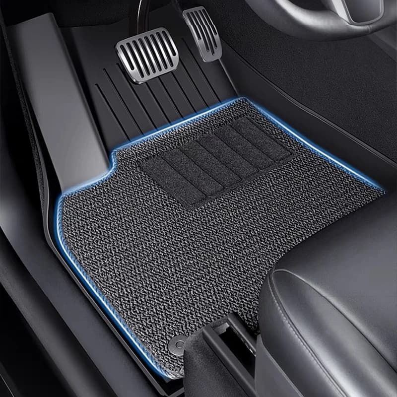 2-Ply TPE Floor Mat for 2024-2025 Tesla Model 3, Dual-Layer Car Floor Liner