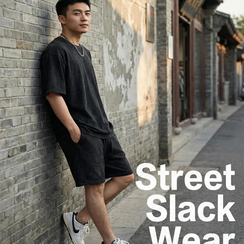 New Summer Style Fashion Washed Short Sleeved T-shirt and Shorts Set Summer Top Set Men's Tracksuit 2 Piece Set