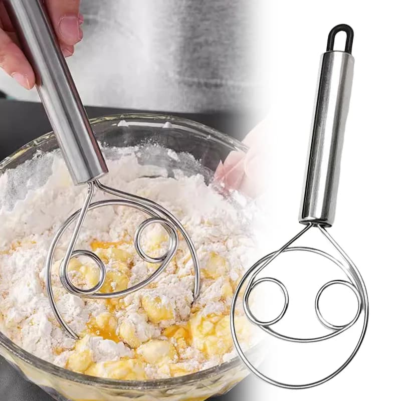 Pasta danese Frusta per il pane Manico in acciaio inossidabile Utensili da cucina Pasticceria Miscelatore manuale Frullino per le uova Utensili per crema autostrevoli