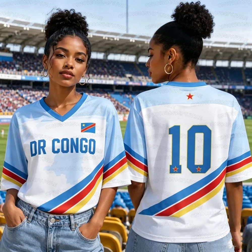 Summer Women's Men's Dr Congo Print V-Neck Short Sleeve T-Shirt Graphic Tee Jerseys Plus Size Sport T-Shirt