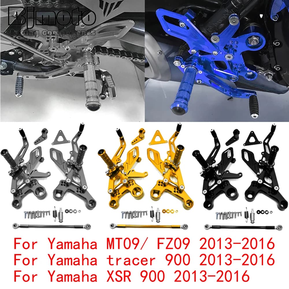 MT09 2016 CNC Pedane Set Posteriori Pedane Pedale Poggiapiedi Per Yamaha MT09 FZ09 Tracer900 XSR900 Tracer XSR 900 MT FZ 09 2013-2015