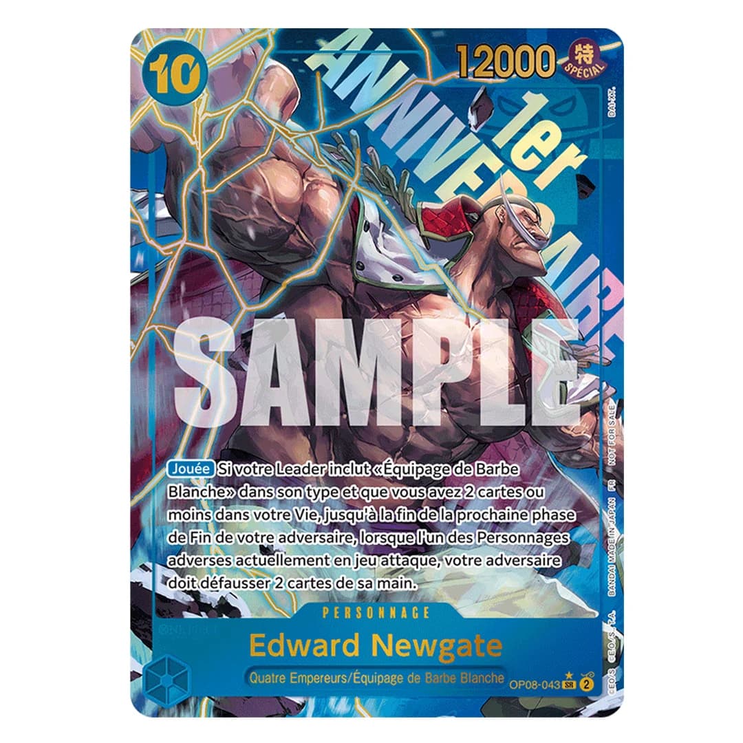 Carta Collezionabile Edward Newgate Proxy Francese One Piece Card Game 1° Anniversario OPCG Promozionale