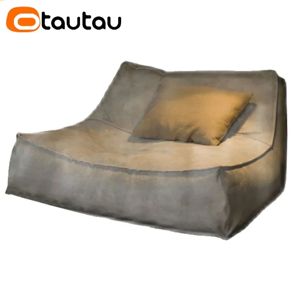 Otautautau spessa impermeabile in pelle scamosciata Chaise Lounge Pouf Cover No Filler Outdoor Beanbag divano letto ottomano Camp Beach Puff Salon SF061