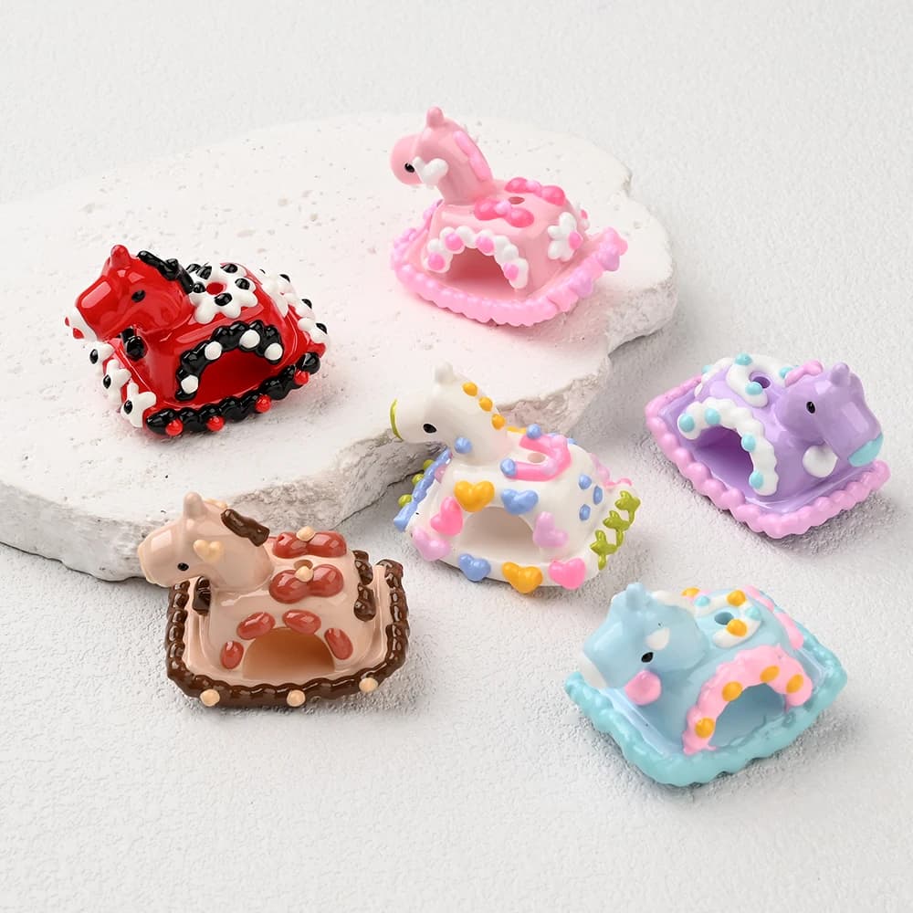 3 pezzi di perline di resina miste casualmente perline a forma di troia per catena ciuccio fai da te giocattoli accessori regalo per infermiere per bambini