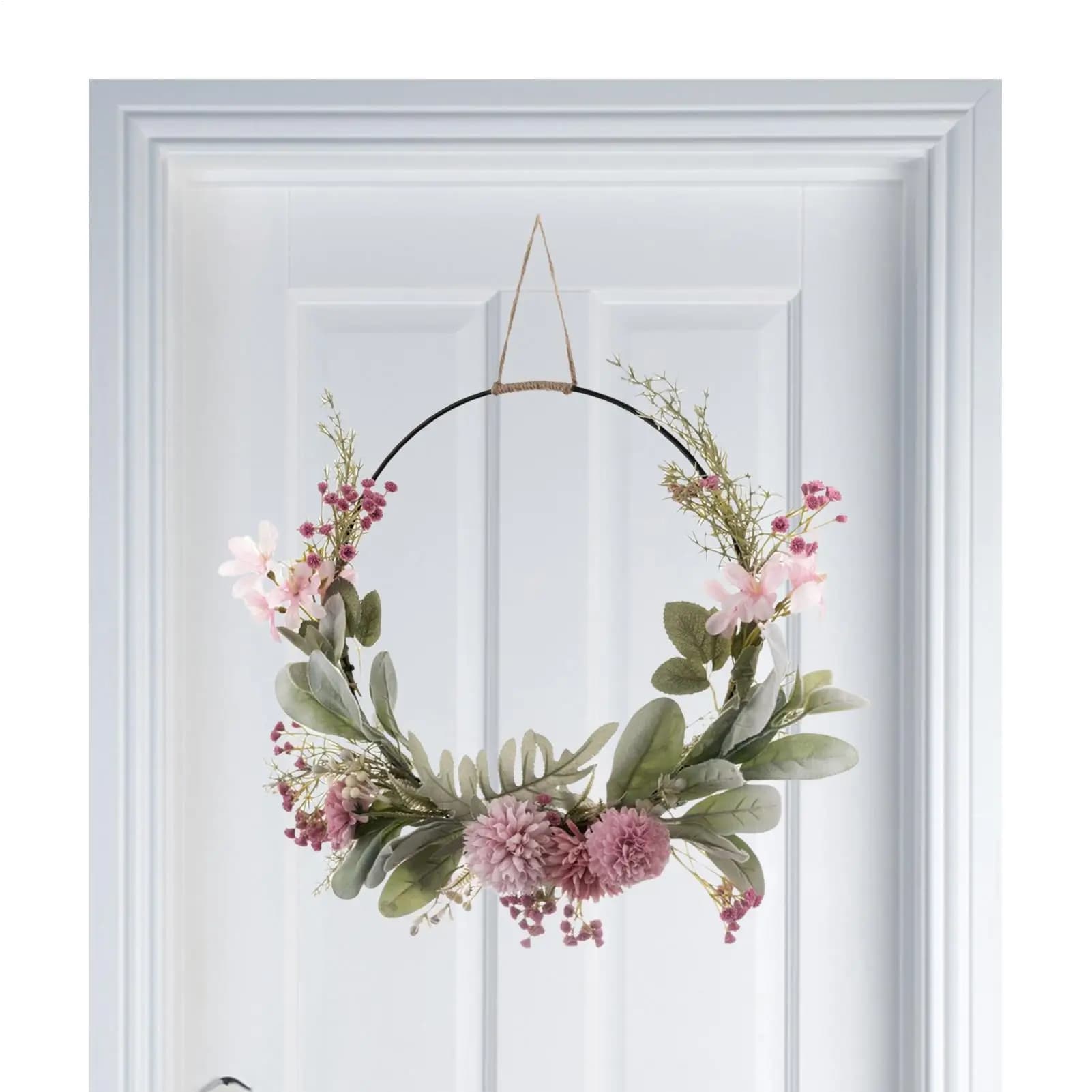 Ghirlanda di orchidee artificiali, ghirlanda floreale per porta, composizione floreale di benvenuto, ghirlanda da parete per decorazioni natalizie, decorazione da appendere alla porta di casa.