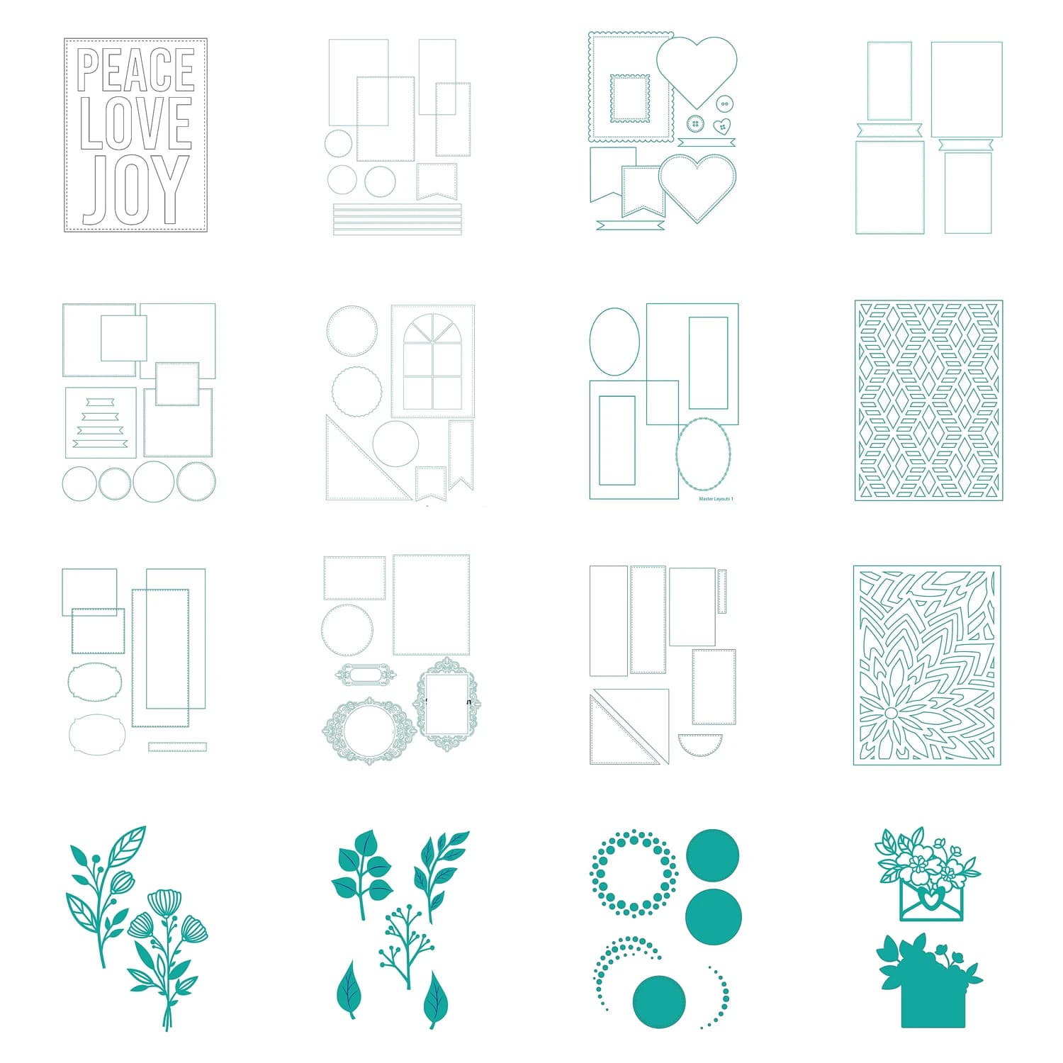 Master Layouts Cutting Dies Princess Circle Dots Happy Words Flower for Scrapbooking Supplies Paper Making Frame Card Craft