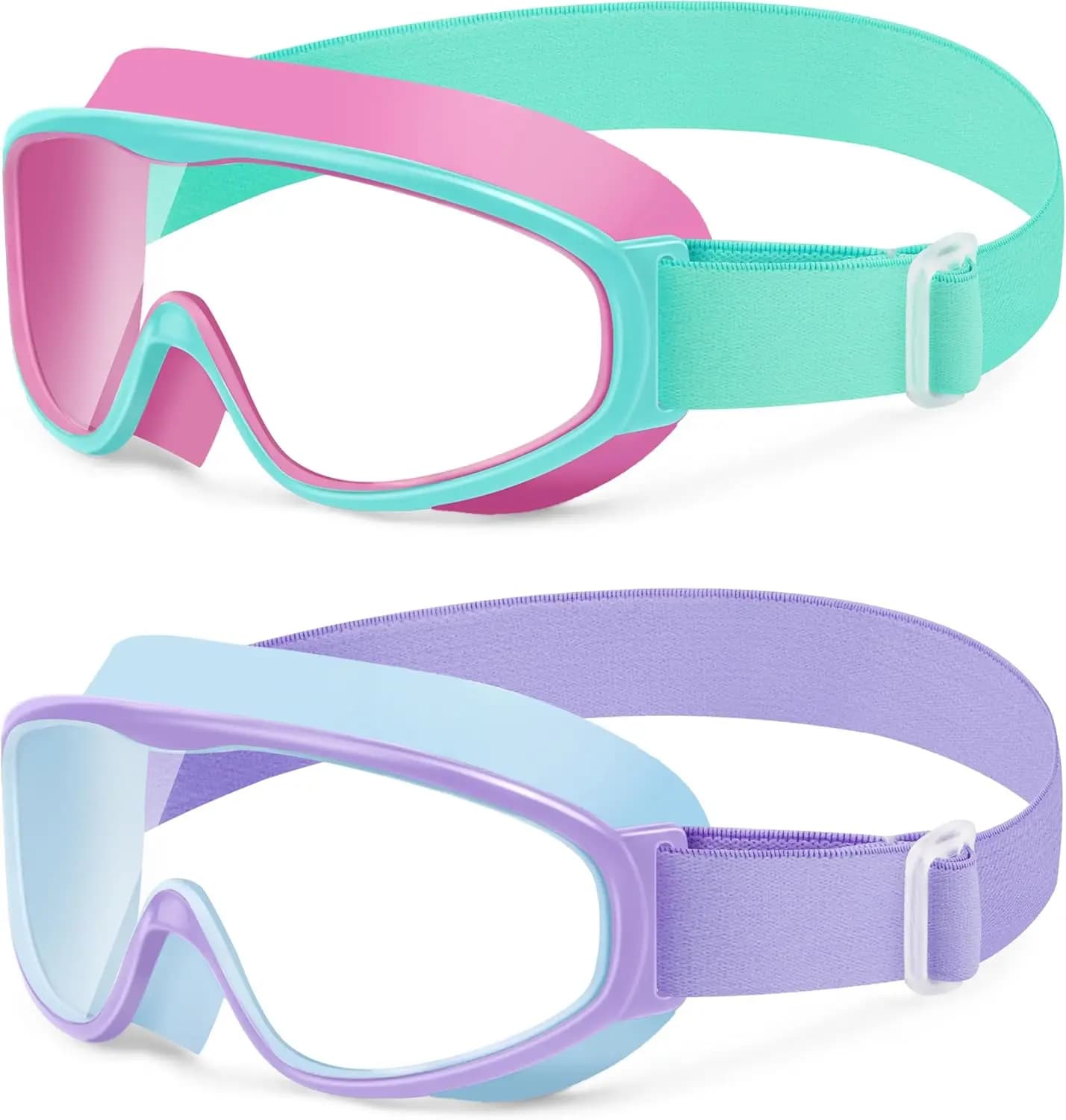 Children's Swimwear, Pack of 2, Anti-fog, UV Protection, Without Water Loss, Wide Visual, Comfortable Strap, for Children from 3 to 14 years