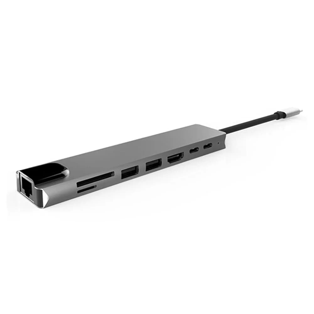 Hub USB C 8 in 1 Docking station per lettore di schede compatibile HDMI Porta Ethernet da 100 m per computer portatile MacBook Notebook
